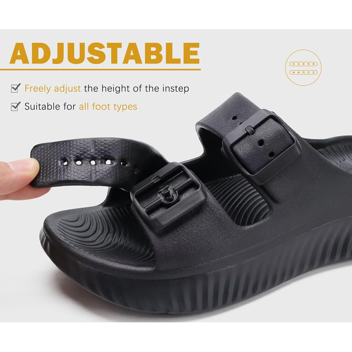 Жіночі сандалі KuaiLu для відновлення, спортивні слайдери з підтримкою склепіння стопи, ортопедичні, проти плоскостопості, чорні, 39 EU