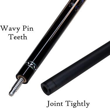 Moyerely: Професійний кий для більярду з карбону, 11.8 мм/12.5 мм, низька дефлекція, з кейсом MF3