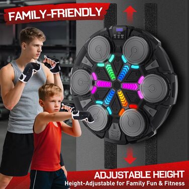 Боксерський тренажер Esnowlee з музикою та світлом, 11 режимів швидкості та 3 режими рахунку, для дітей та дорослих