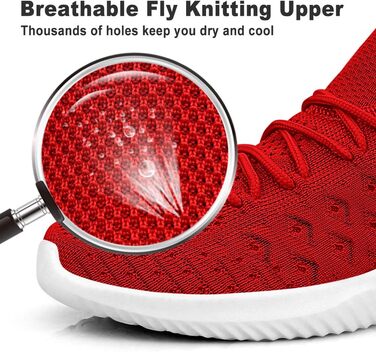 Чоловічі кросівки Feethit для бігу, дихаючі, легкі, зручні, модні, з антиковзкою підошвою, червоні, 43 EU, для подорожей та відпочинку