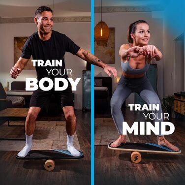 Баланс борд дерев'яний з пробковою роліком | Баланс борд для дорослих та дітей | Тренажер рівноваги | Пілатес борд | Аксесуар для фізіотерапії | Обладнання для балансу