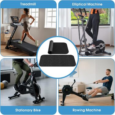 Захисний килимок під фітнес-тренажер та бігову доріжку, шумопоглинаюча підкладка 28x70 см, 6 мм, 2 шт. в комплекті
