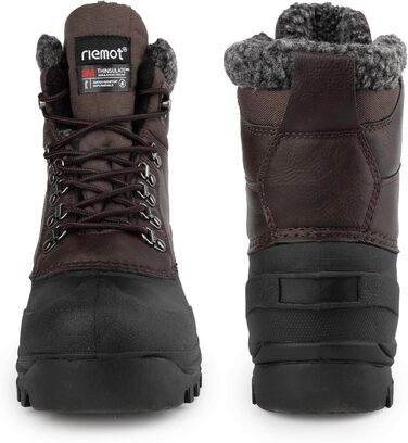 Водонепроникні зимові черевики Riehmot для жінок та чоловіків. Теплі, з підкладкою, антиковзні, для ходьби, трекінгу, роботи та катання на лижах. Розміри EU 36-47 (Новий, коричневий, 45 EU)