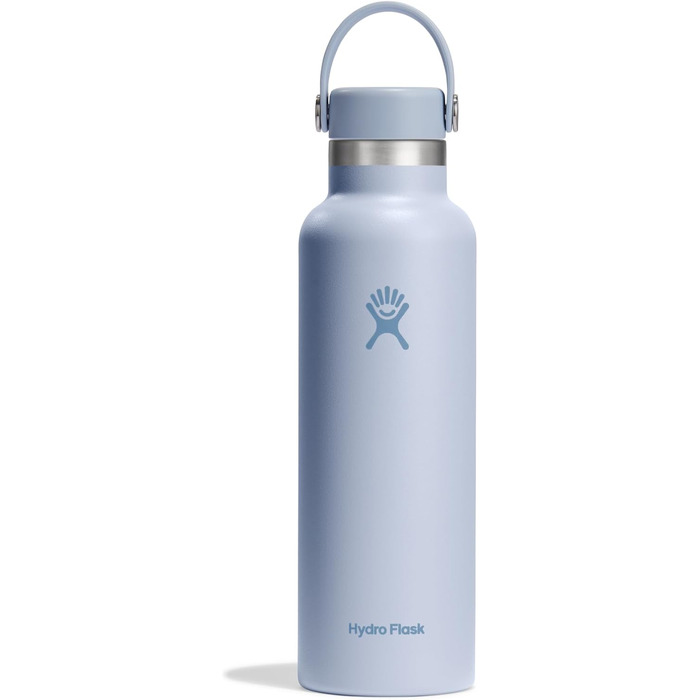 Термобутилка HYDRO FLASK Standard Mouth 621 мл із нержавіючої сталі, ізольована спортивна пляшка з герметичною кришкою та ручкою, придатна для миття в посудомийній машині, Surf