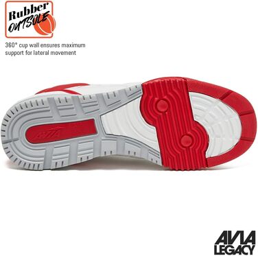 Баскетбольні кросівки Avia 855 чоловічі низькі, ретро стиль, для залу та вулиці, розмір 7-15 (44/46 EU), біло-червоні