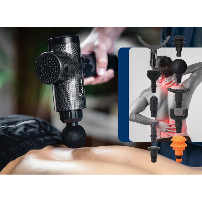 Перкусійний масажер для тіла та спини Massage Gun Pro: набір з 10 насадок