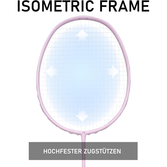 Ракетка для бадмінтону OGEENIER: Графіт, Легка, Професійна, з карбоном, неслизька ручка, у сумці, Рожева