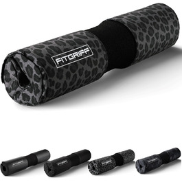 Подушка для штанги Fitgriff® з липучкою, м'який захист для шиї та стегон, для присідань, хіп-трасту, тренувань у залі, леопардовий принт