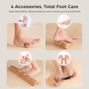 Набір балансувальних дощок Sportneer з натурального корку з сумкою – тренажер для ніг та балансу, для полегшення болю в ногах, тренування склепіння стопи, покращення балансу та стабільності, зміцнення гомілковостопного суглоба