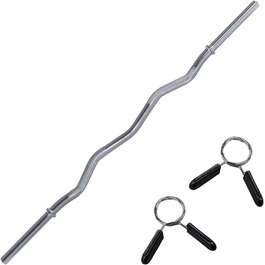 Гриф для штанги wuuhoo Curl Franco 120 см, SZ-гриф до 90 кг, діаметр 30 мм, рифлений хват, сріблястий – фітнес-обладнання для дому