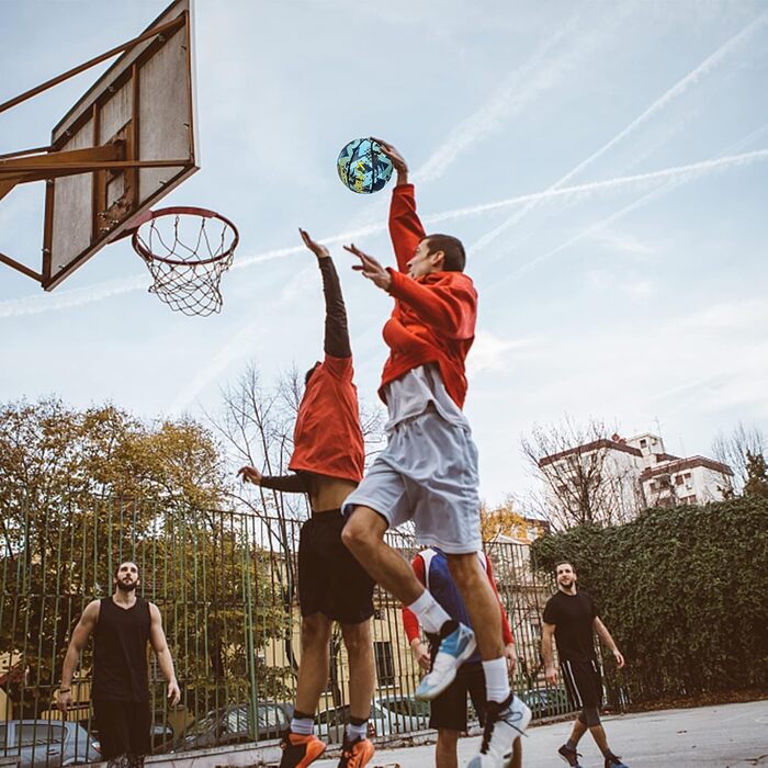 Баскетбольний м'яч Krfapt для дітей розміру 5 та 3 - м'який міні-м'яч з неслизькою поверхнею, ідеальний для школи та тренувань (на вулиці/в приміщенні) 3 шт. блакитного кольору