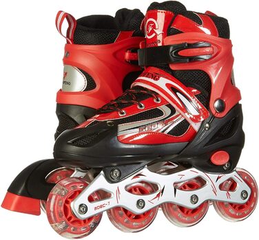 Дитячі ролики Kinder Inlineskates, розмір регулюється, світлові колеса, 4 розміри, 3 кольори (червоний, L (38-41))