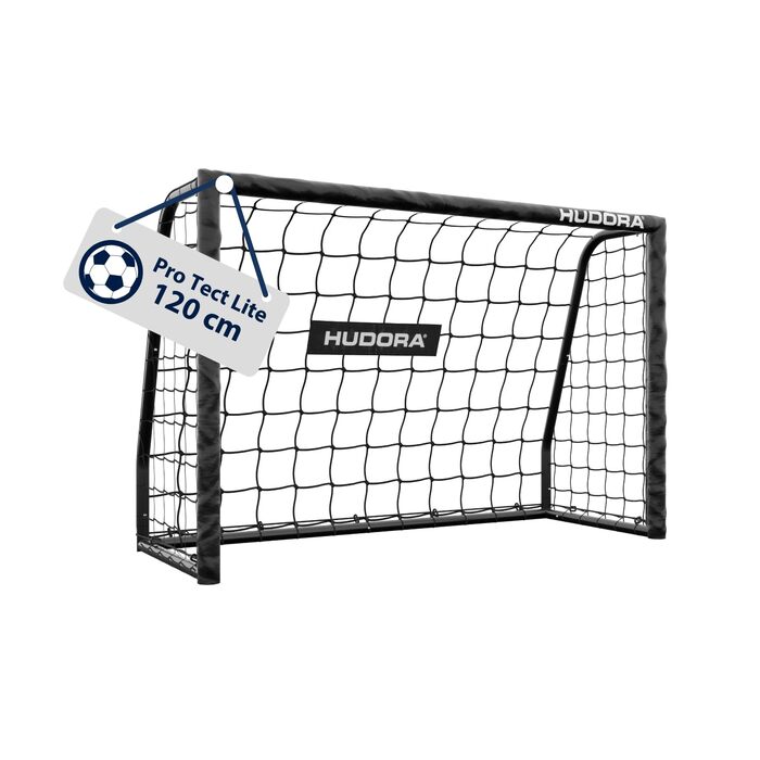 Футбол ворота HUDORA Pro Tect Lite 120x80 см для дітей та підлітків – сталеві, з м'якими стійками, для вулиці, швидке складання