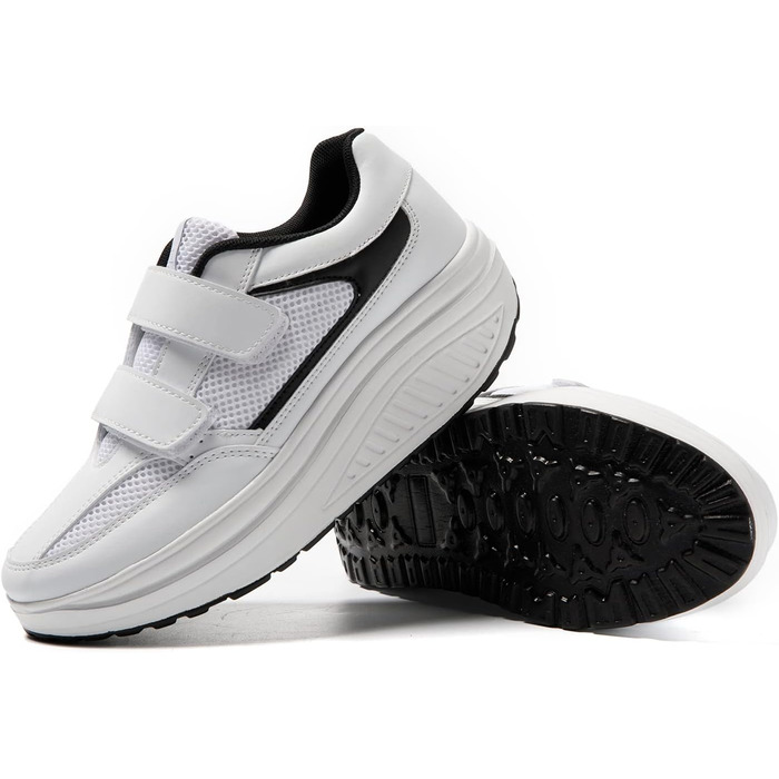 Жіночі кросівки JOMIX на липучці: спортивні, з платформою, для бігу, зручні, з антиковзкою підошвою, для фітнесу, тренувань та активного відпочинку (38 EU, білий)
