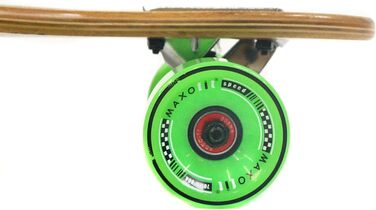 Лонгборд MAXOfit Deluxe GeoLines 107 см, бамбук/клен, 7 шарів, Drop Through, ABEC11