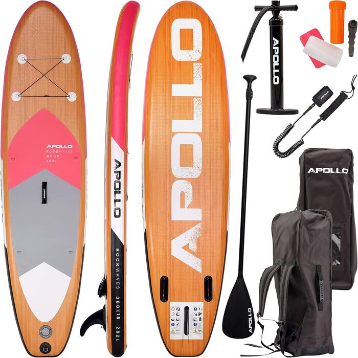 Надувна SUP-дошка Apollo iSUP комплект: весло, насос, для початківців і профі, 10’8, 12’, дошка для сапбордингу