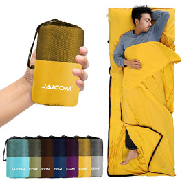 Легкий шовковий спальний мішок для подорожей 2в1, мікрофібра, зручний, компактний, для кемпінгу, зеленого кольору (Golden)