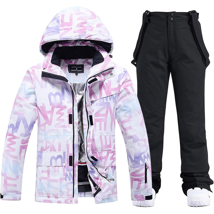 Жіночий гірськолижний костюм HOTIAN 2 частини: куртка та штани. Теплий водонепроникний гірськолижний комплект для сноубордингу та катання на лижах. Розмір XL. Модель 304+BK