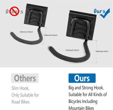 Настінний тримач для велосипедів Sinoer на 6 велосипедів та 5 шлемів, з органайзером для інструментів, для гаража або дому, вертикальний, внутрішня ширина 90 мм, 3 рейки