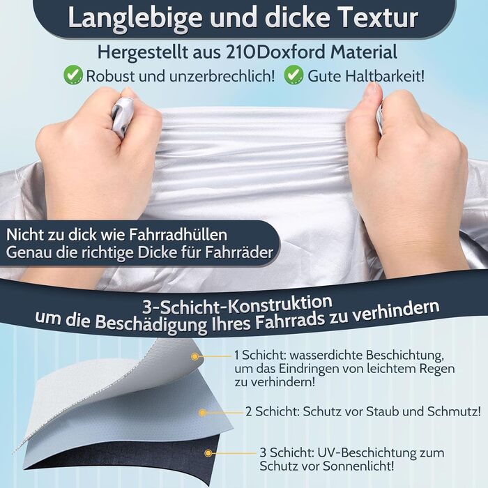 Водонепроникний чохол для велосипеда LIHAO 210D, 200 x 110 x 70 см з сумкою для зберігання