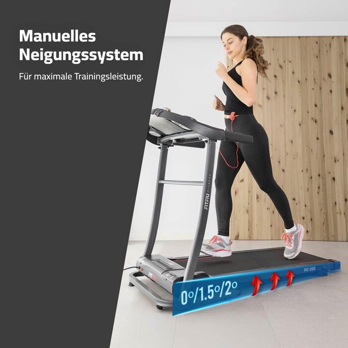 Біговий тренажер FITFIU MC-200: компактний, складний, з LCD-дисплеєм та пульсометром для дому та офісу