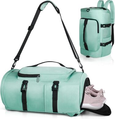 Спортивна сумка для чоловіків та жінок, 30L. Рюкзак з відділенням для взуття та мокрих речей. Ідеально для плавання, спорту, йоги, футболу (зелена, 30L)