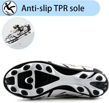 Дитячі футбольні бутси для хлопчиків та дівчаток, Outdoor, Тренувальні, Kunstrasen, Штучні шипи, Unisex, 28-37EU, 34EU, Білий, Золотий