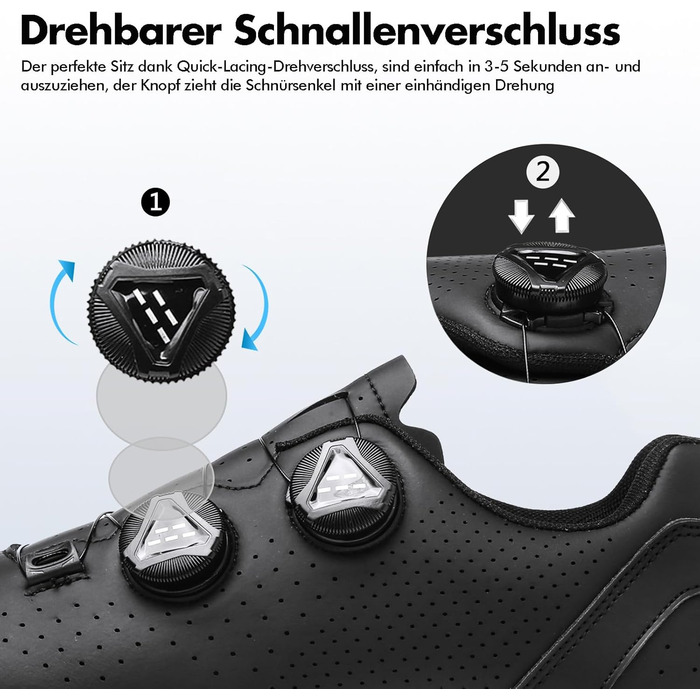 Велосипедні шкарпетки для чоловіків та жінок | Шкарпетки для шосейних велосипедів, сумісні з SPD, SPD-SL, Look Delta/Keo | Універсальні вело шкарпетки для Peloton, шосе та велотренажери | Легкі та дихаючі (42 EU, Чорний)