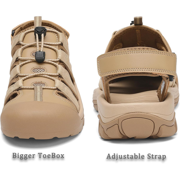 Чоловічі сандалі FLARUT для активного відпочинку та туризму, закритий носок, хакі, 46 EU