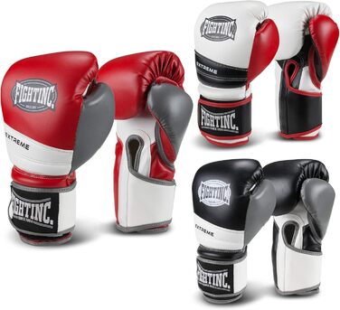 Боксерські рукавички Fightinc Extreme 12 Oz, червоно-білі, для боксу, кікбоксингу, муай-тай, MMA