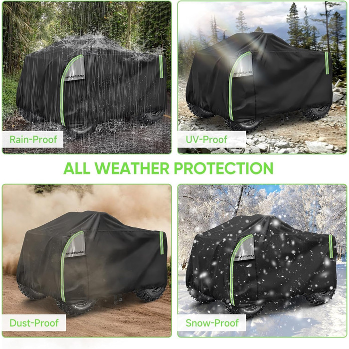 Чохол для квадроцикла NEVERLAND XXXL 256x110x120 см - захист від бруду, вологи, сонця та зимових умов. Оксфорд 210D, оранжевий, з фосфоресцентним покриттям.