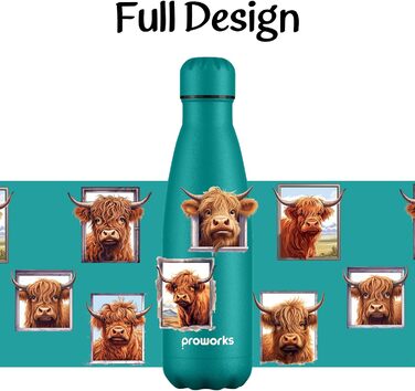 Термос Proworks 500 мл, BPA-free, для спорту і подорожей, чорний, порошкове покриття, зберігає тепло і холод до 24 годин