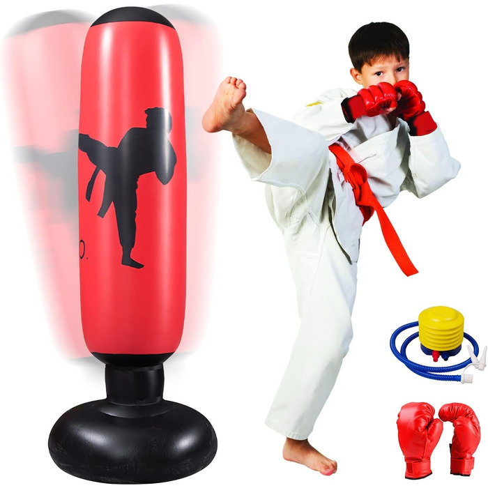 Надувний боксерський мішок MEYDLL для дітей 160 см з насосом та рукавичками для карате та кікбоксингу