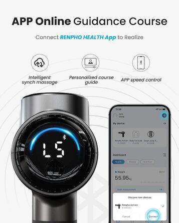 Масажний пістолет RENPHO Active Thermal для глибокого масажу м'язів спини, USB-C зарядка, масажер для розслаблення, ідеальний подарунок для сім'ї