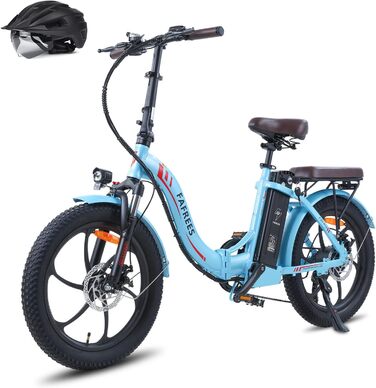 Електровелосипед Fafrees F20 PRO 20'' 250W 36V 18AH, складаний фетбайк Shimano 7S, для міста та гір, синій, до 25 км/год