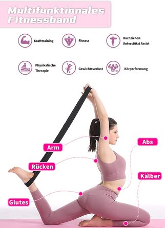 Фітнес-гумки для фітнесу, пілатесу та йоги, набір 3 шт. з різним опором, антиковзні, для силових тренувань, фітнес, зелений, рожевий, фіолетовий