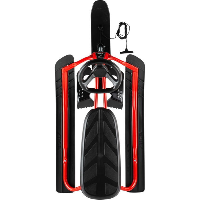 Санки STIGA Snowracer Iconic для дітей від 5 років, сталевий каркас, гальмо, буксирувальний трос, до 80 кг, червоно-чорні – міцні санки для зимових розваг