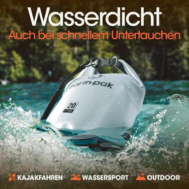 Earth Pak Packsack Rolltop 10L: Водонепроникний рюкзак з водонепроникним чохлом для телефону - для каякінгу, піших прогулянок, кемпінгу, риболовлі, сплавів