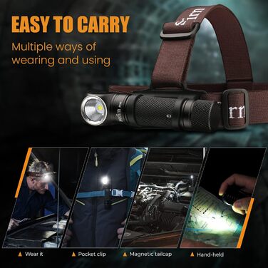 Sofirn SP40 ліхтар налобний LED 1200 люмен з акумулятором та магнітом для полювання та активного відпочинку