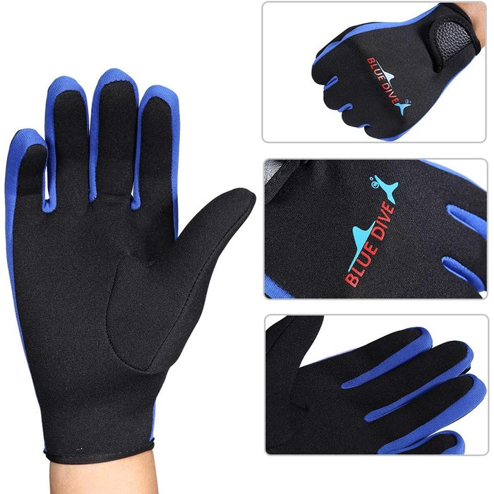 Рукавички для дайвінгу VGEBY1, 1 пара, 3 кольори, п'ятипалі неопренові рукавички для дайвінгу, снорклінгу, каякінгу, серфінгу та інших водних активностей, темно-синій L