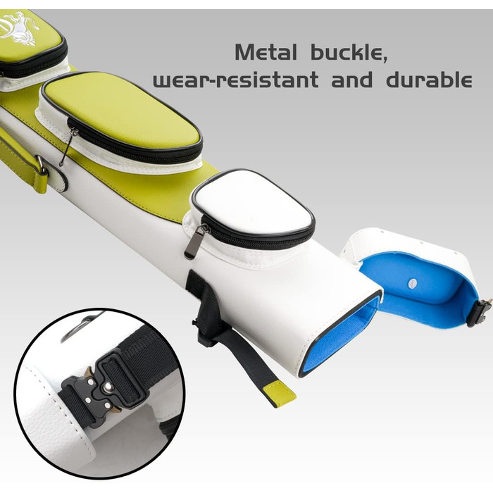 Чохол для більярдних куль KONLLEN 6-лунковий ручної роботи, 2 кийки, 4 аксесуари, 6 кольорів, трав'яно-зелений