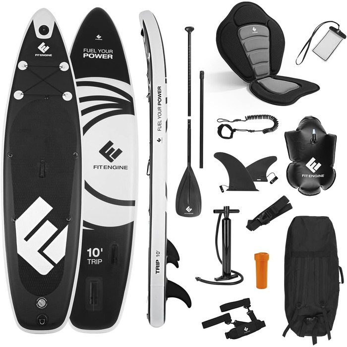 Надувна SUP-дошка FitEngine Trip Allrounder 10', 305 см, комплект 11 в 1 з каяк-сидінням, преміум Drop-Stitch, до 160 кг