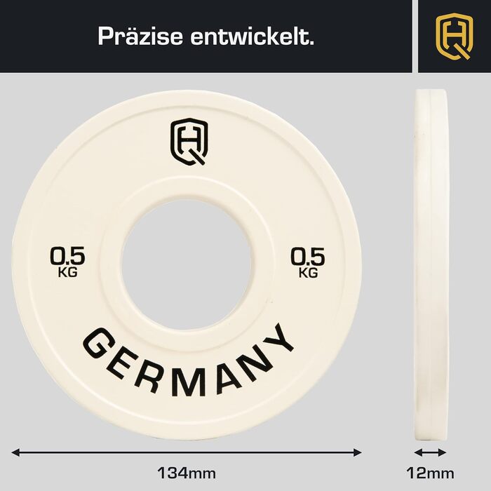 Професійні фракційні диски HQ Germany 50 мм, 0,5-2,5 кг, набір, ±10 г, для змагань