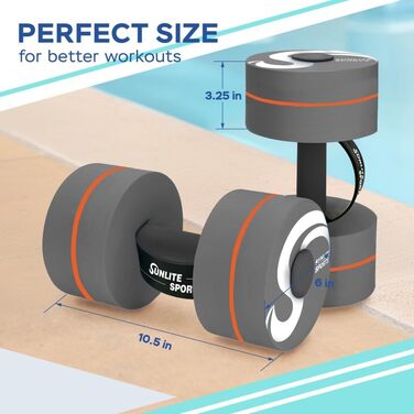 Набір аква-гантелей Sunlite Sports для плавання та аквааеробіки, 2 шт.