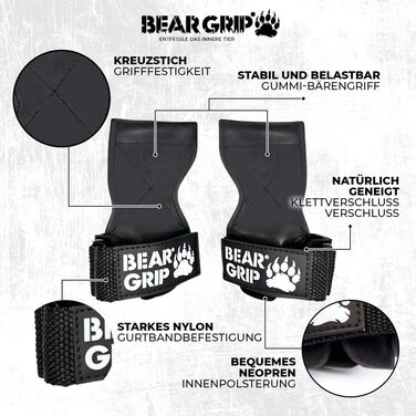 Ремінь/гачок BEAR GRIP Multi-Grip: міцні гірники, вантажні ремені та рукавички для важкої атлетики