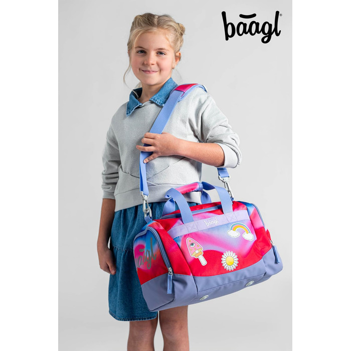 Спортивна сумка для хлопчиків Baagl, дитяча дорожня сумка, пляжна сумка. Компактна та міцна для спорту, школи та подорожей (з м'ячем для футболу)