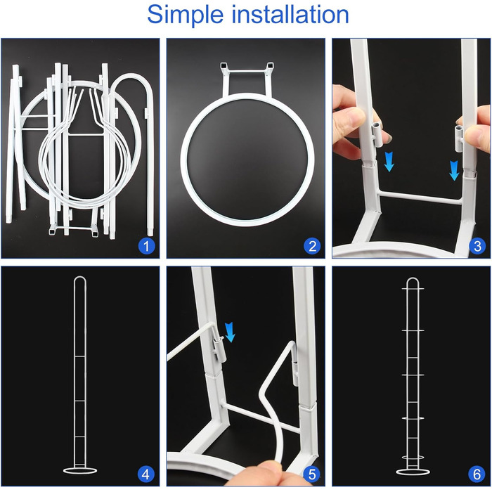 Підставка для м'ячів XIAQICA: тримач для 5 м'ячів, знімна конструкція, стабільна та міцна. Підходить для баскетболу та футболу (білий)