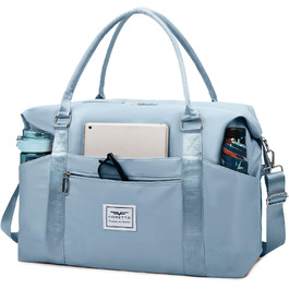 Спортивна сумка FIORETTO для жінок, водонепроникна дорожня сумка-дуffel, середнього розміру, блакитна