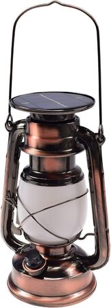 Сонячна кемпінгова лампа ChiliTec з акумулятором, 23,5 см, регульоване світло, ретро-дизайн, тепле біле світло для кемпінгу та наметів