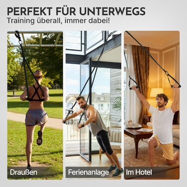NEOLYMP Шлінгувальний тренажер з кріпленням до дверей - регульований тренажер для дому, на вулицю та в подорожі - набір еластичних стрічок для функціональних тренувань всього тіла